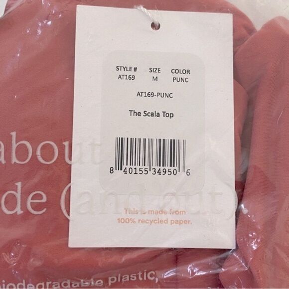 Andie Punch Pink Strapless Scala Bandeau Bikini Top Sz M NWT - Picture 6 of 13